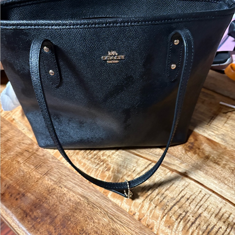 Coach Black Leather Tote